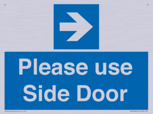 Please use Side Door (arrow Right) 